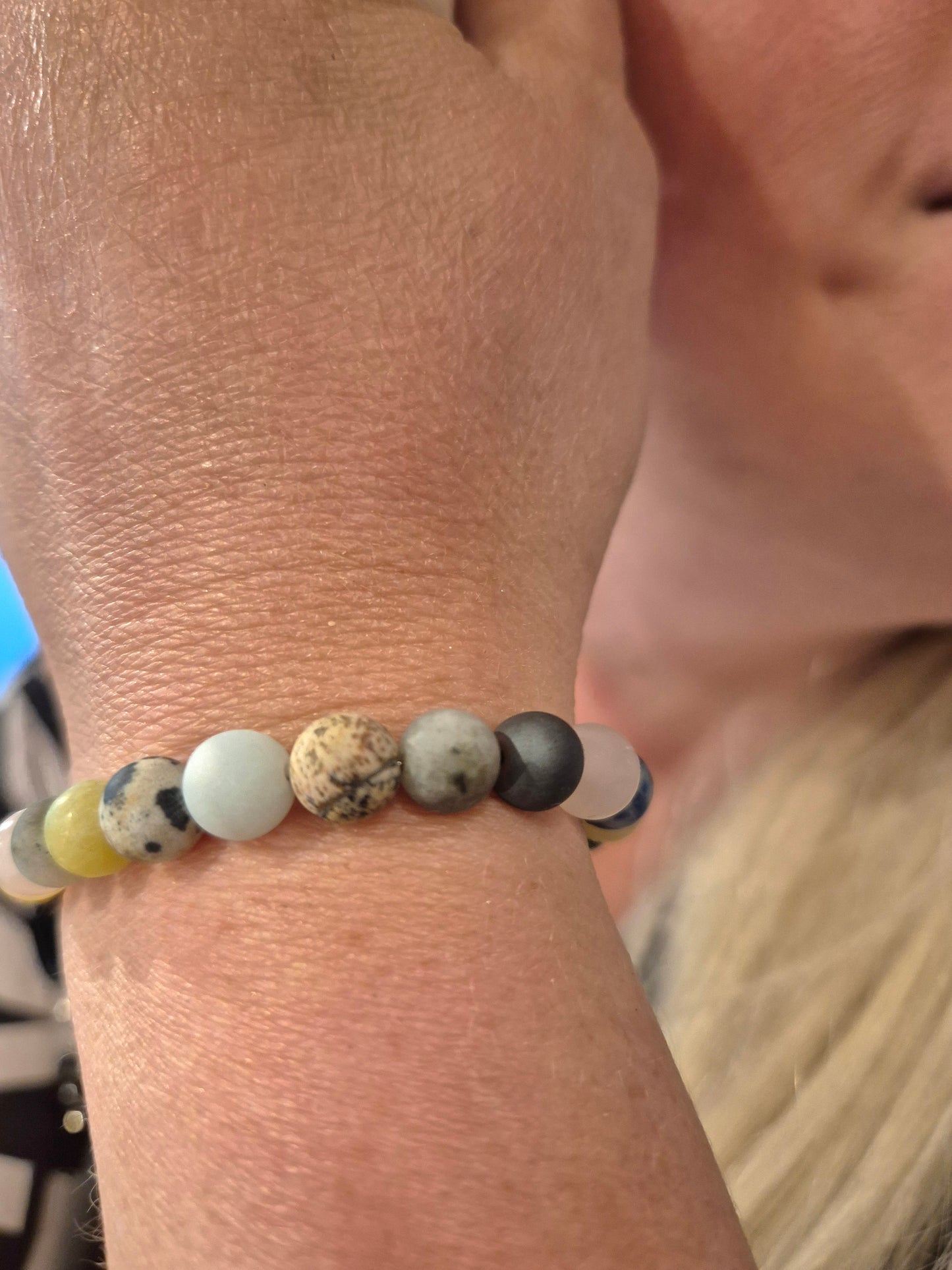 Sten kjede + armbånd sett