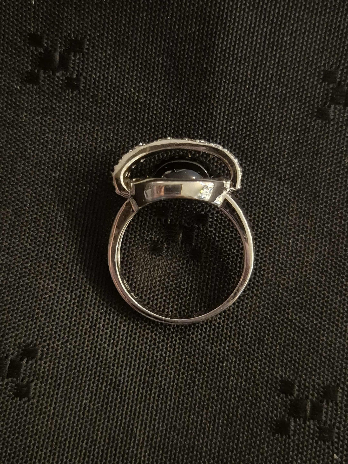 Zirkon/Onyx sølvring