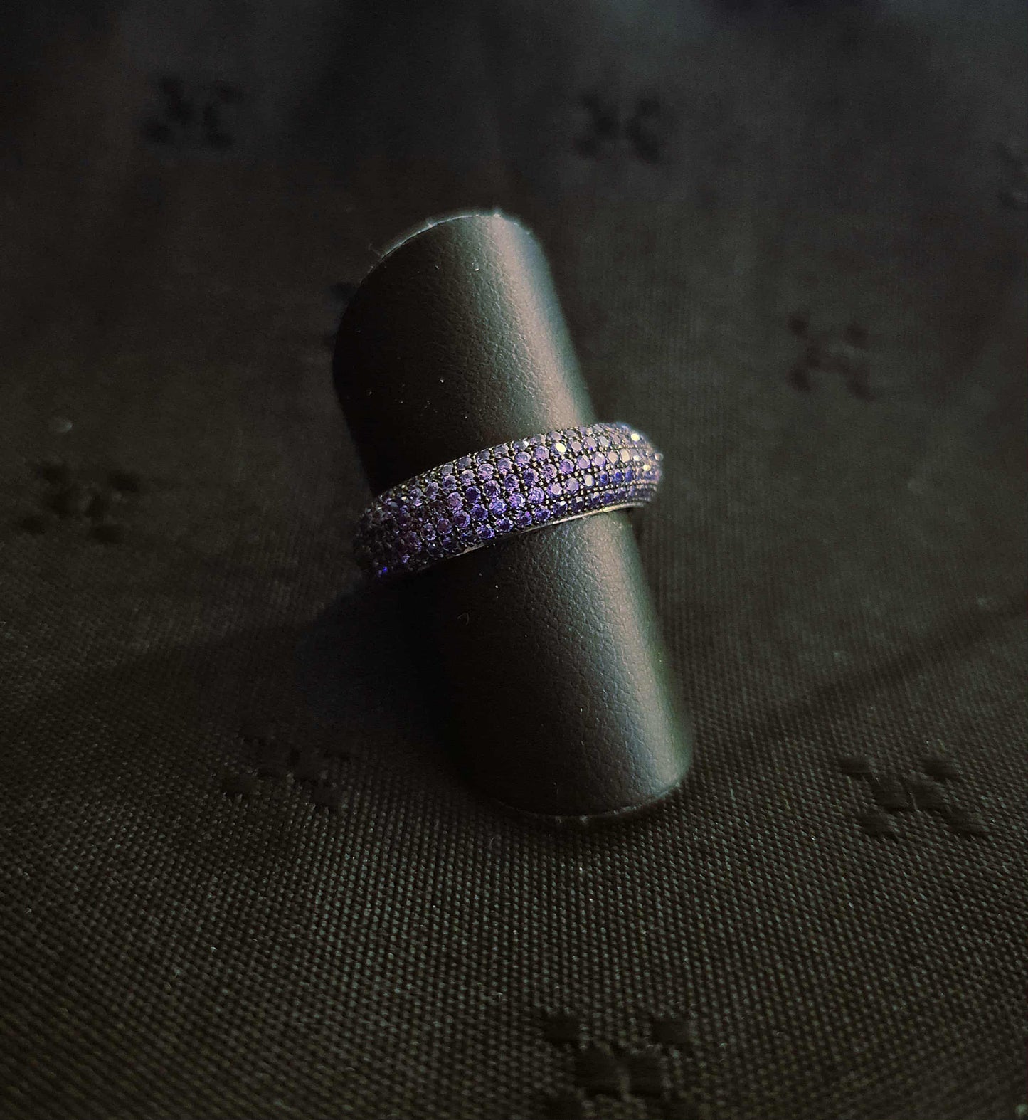 Syntetisk ametyst sølvring