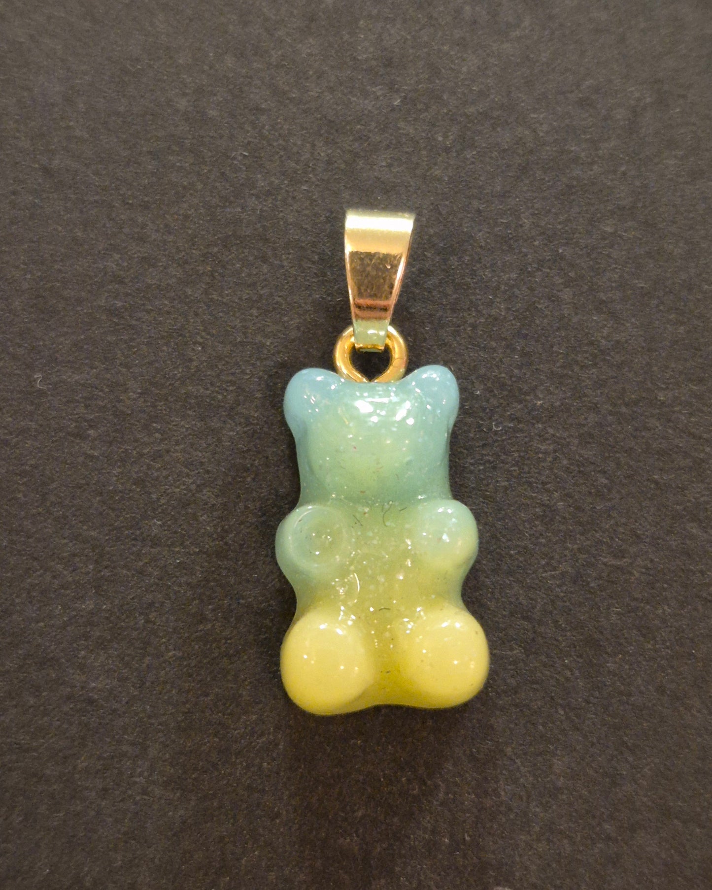 TEDDY BEAR BLUE/GREEN/YELLOW GLITTER