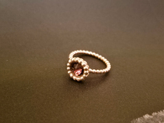 Lilla swarovski sølvring