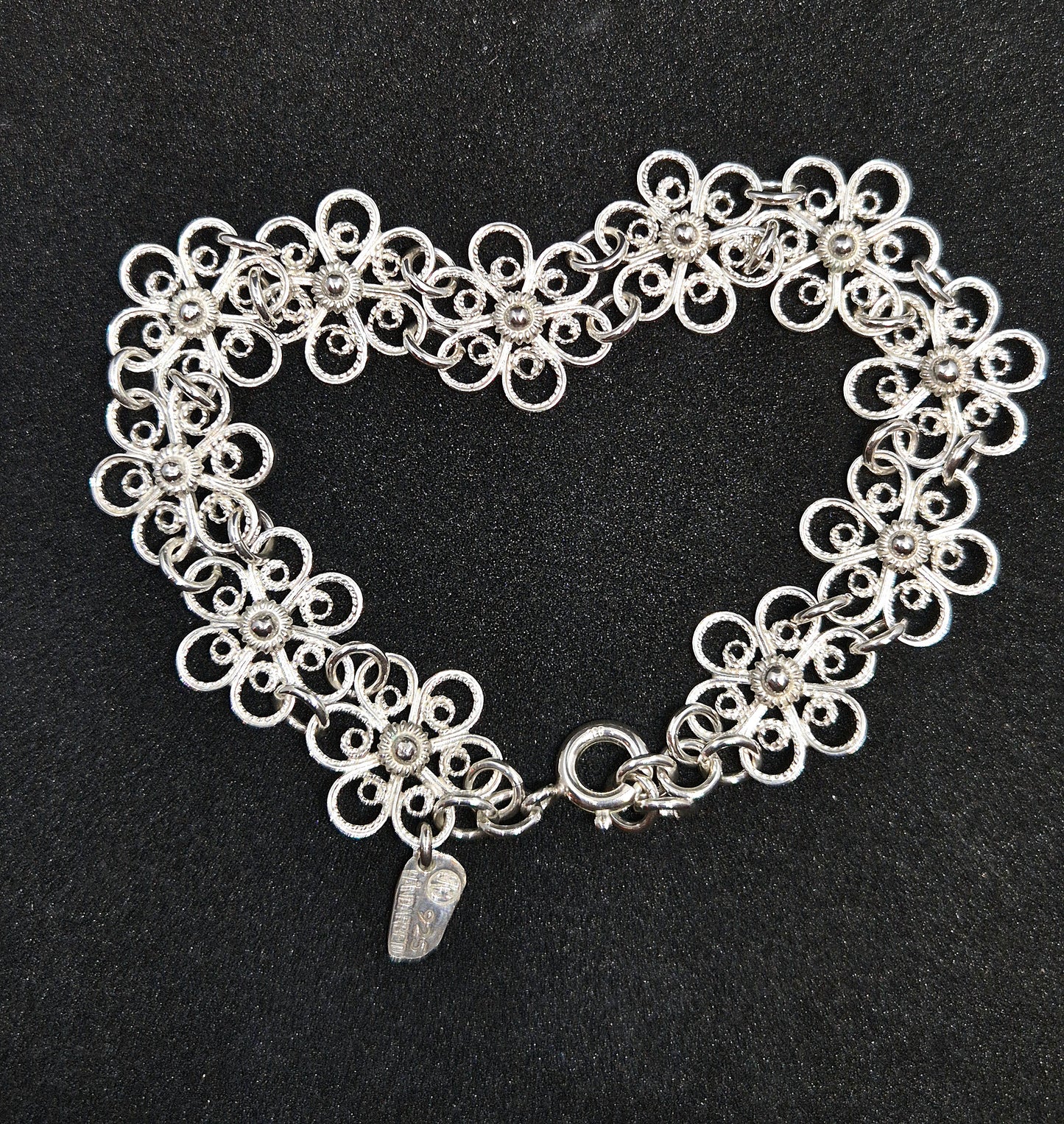 Filigranblomst armbånd 21,5cm