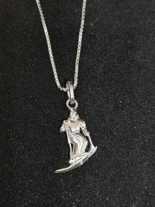 Ski/Slalåm m/sølvkjede