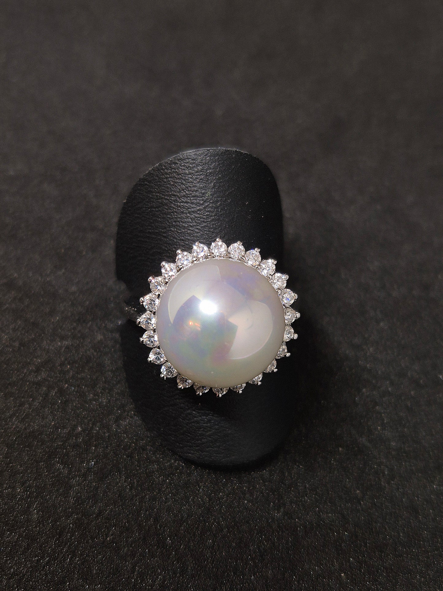 Perle Zirkon sølvring