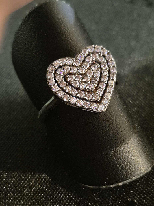 Zirkon sølv hjertering