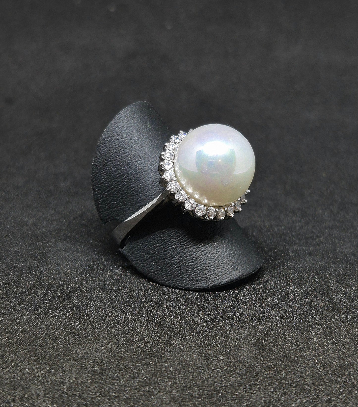 Perle Zirkon sølvring