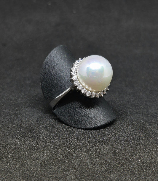 Perle Zirkon sølvring