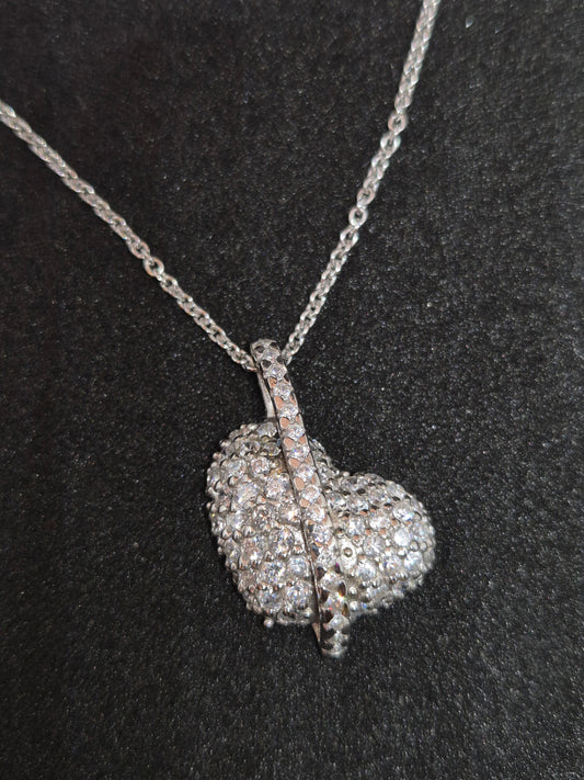 Hjertebånd m/zirkon og kjede
