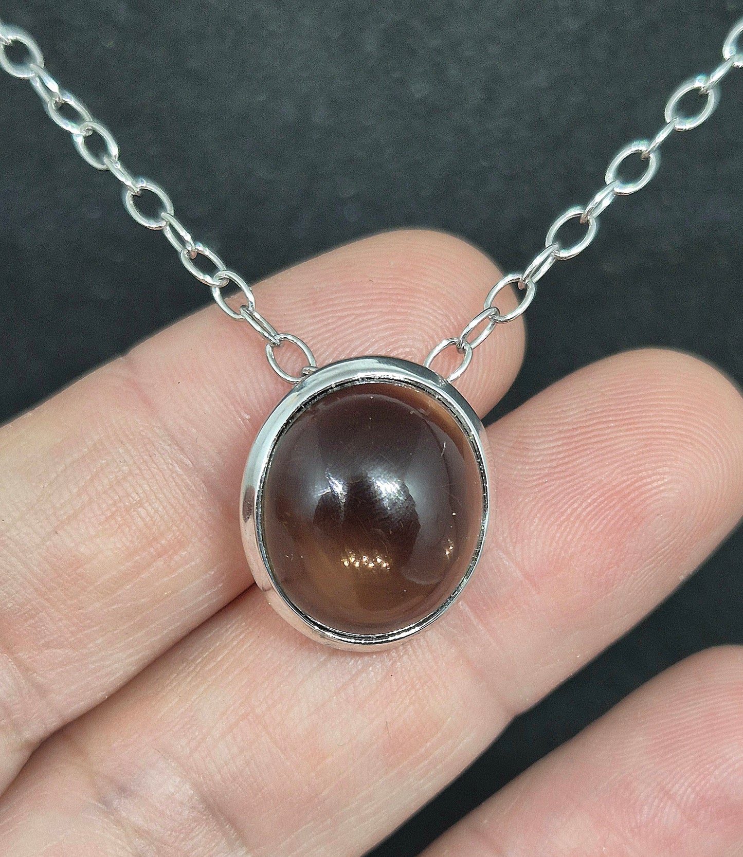 Røykkvarts m/sølvkjede